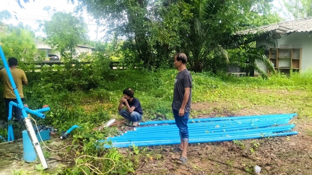 ซ่อมประปาเพื่อให้ประชาชนในตำบลหานโพธิ์ได้ใช้น้ำได้สะดวกมากขึ้น